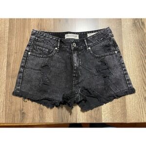 Bullhead Denim Co. Shorts, Women's Size 7, Black, Denim, High Rise, Distressed